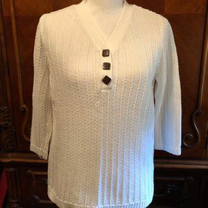 Very Nice "Christopher & Banks" White Sweater